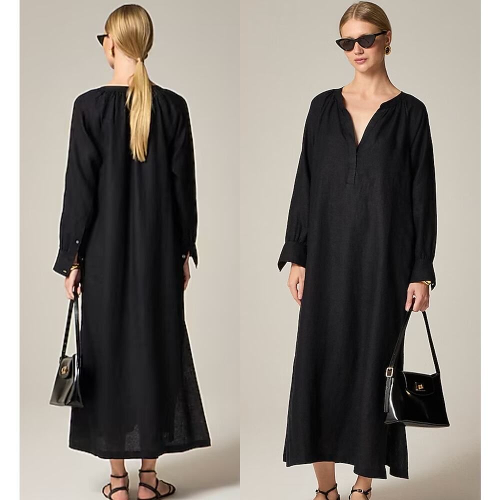J.CREW | NWT Cabana dress in linen Black | Sz XXS